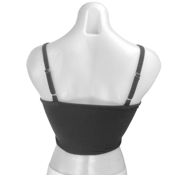 Hollister Black Sleeveless Floral Lace Corset Bustier Cami Tank Crop Top Size S - Picture 2 of 4